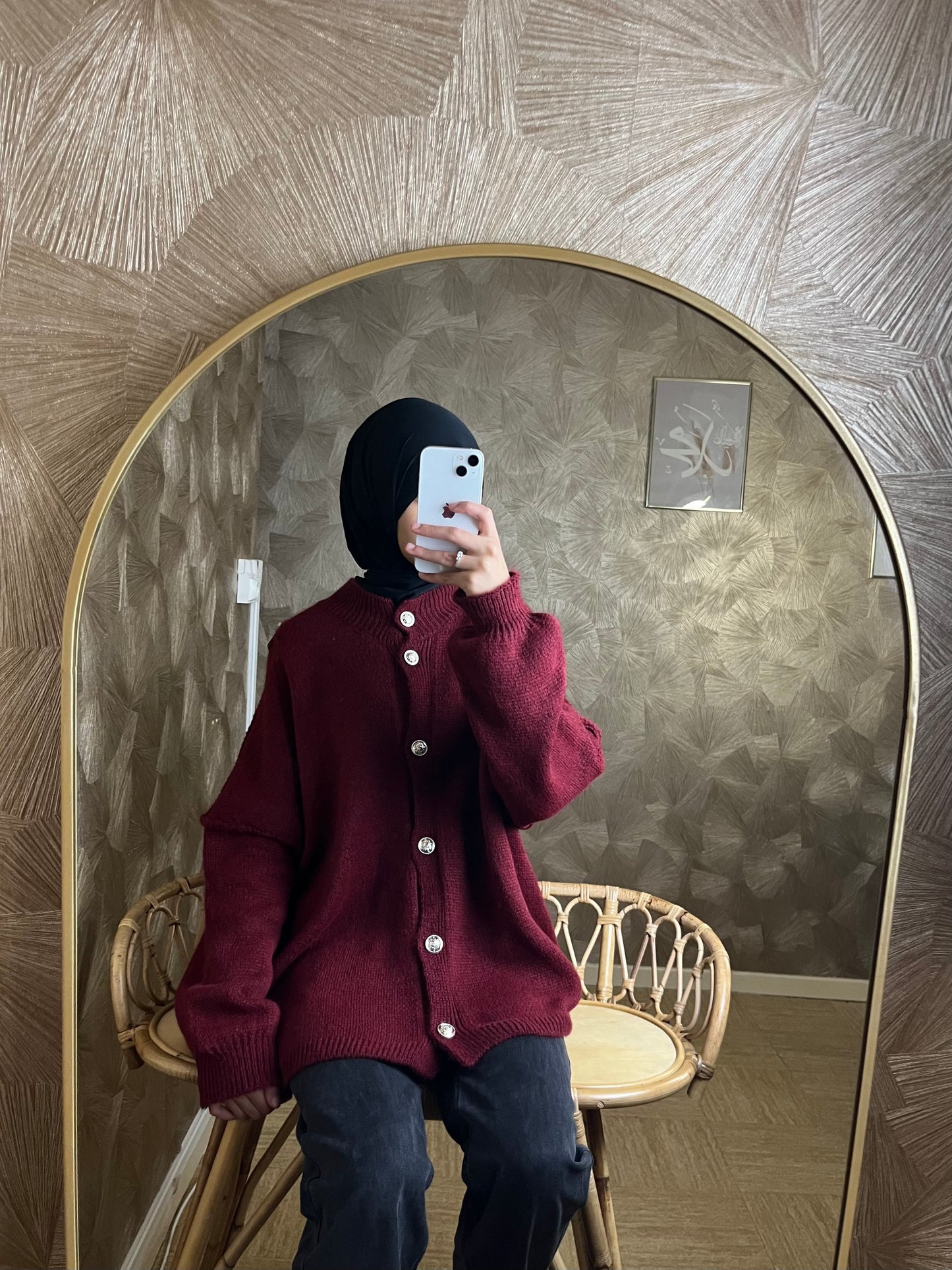 Gilet Oversize Bordeaux