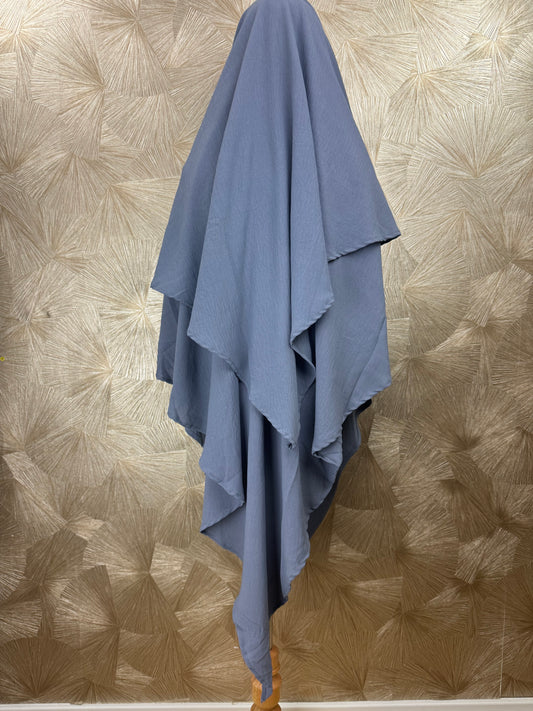 Khimar double voile en jazz gris
