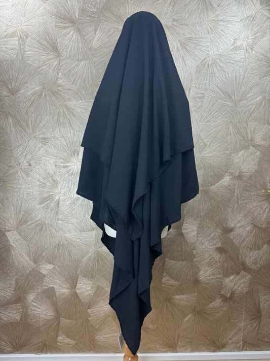 Khimar double voile en jazz noir