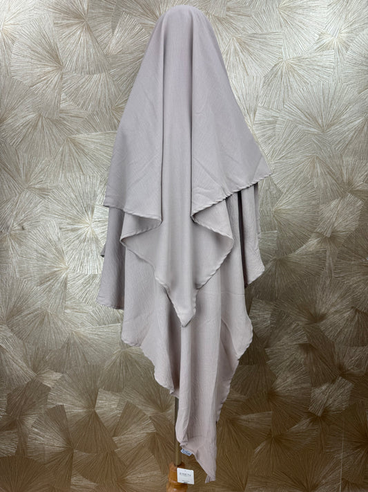 Khimar double voile en jazz beige