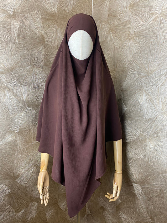 Khimar simple en jazz marron